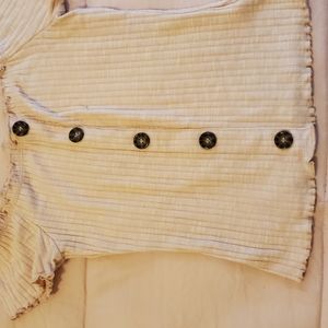 Soft pink strapless top